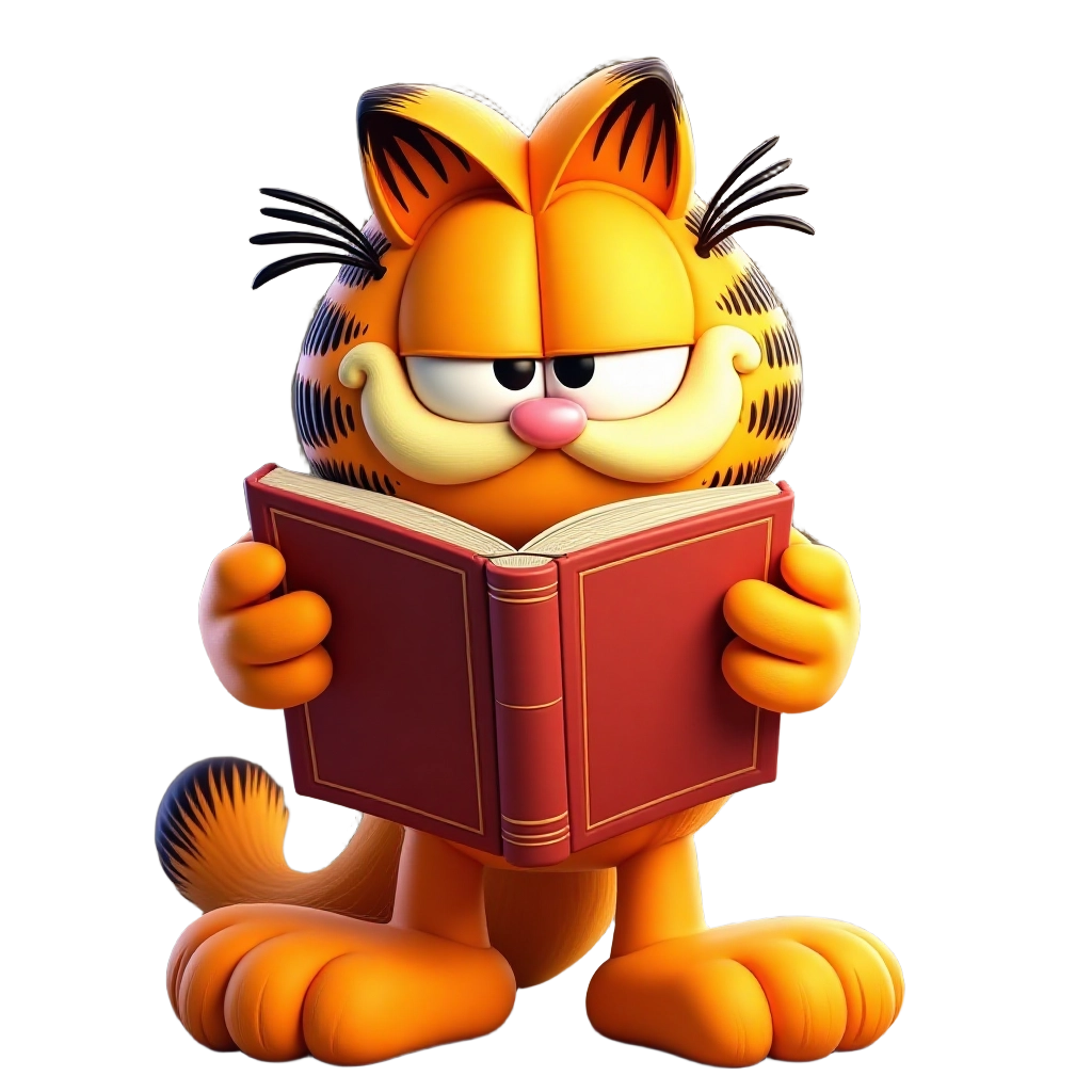 Garfield Reading a Book